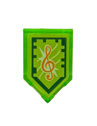 Tile, Modified 2 x 3 Pentagonal with Nexo Power Shield Pattern - Tone of Power, Part# 22385pb070 Part LEGO®