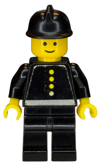 Fire - Torso Sticker with 4 Buttons, Black Fire Helmet, fire005s Minifigure LEGO®