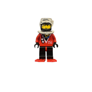 Divers - Red Diver 2, Black Legs with Red Hips, Black Helmet, Red Flippers, div019 Minifigure LEGO®