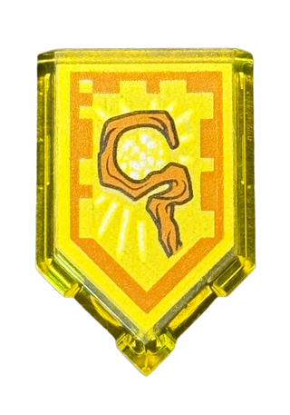 Tile, Modified 2 x 3 Pentagonal with Nexo Power Shield Pattern - Might of the Magician, Part# 22385pb093 Part LEGO®