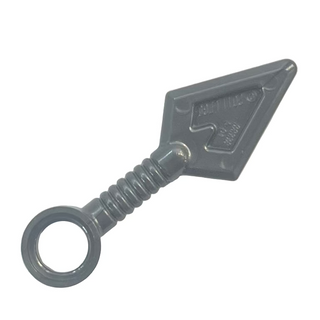 Minifigure, Weapon Spear Short with Pin Hole (Kunai), Part #98338 Part LEGO® Pearl Dark Gray