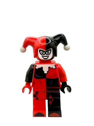 Harley Quinn - Jester's Cap, Black and Red Hands, Rounded Collar, sh0959 Minifigure LEGO® Like New