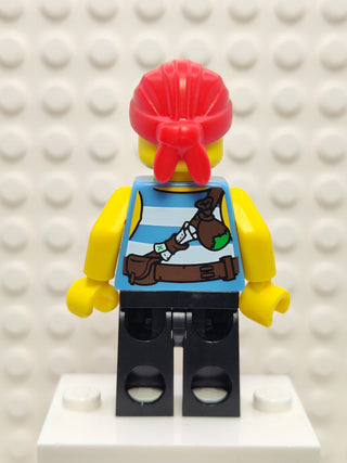 Pirate Medium Blue and White Stripes, pi178 Minifigure LEGO®
