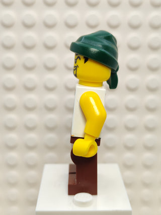 Pirate Green / White Stripes Reddish Brown Legs, pi105 Minifigure LEGO®   