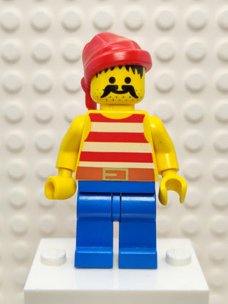 Pirate Red / White Stripes Shirt Blue Legs, pi043 Minifigure LEGO®