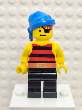 Pirate Red / Black Stripes Shirt Black Legs, pi027 Minifigure LEGO®