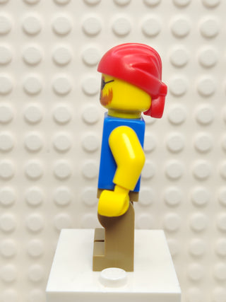 Pirate Man - Striped Red and White Shirt Under Blue Vest, twn332 Minifigure LEGO®