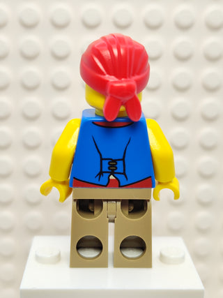Pirate Man - Striped Red and White Shirt Under Blue Vest, twn332 Minifigure LEGO®   