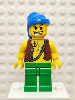 Pirate Vest and Anchor Tattoo Green Legs, pi107 Minifigure LEGO®