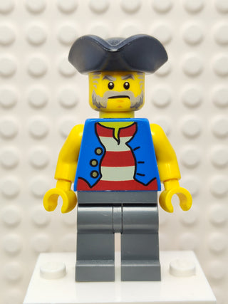 Pirate - Blue Vest Dark Bluish Gray Legs, pi186 Minifigure LEGO®