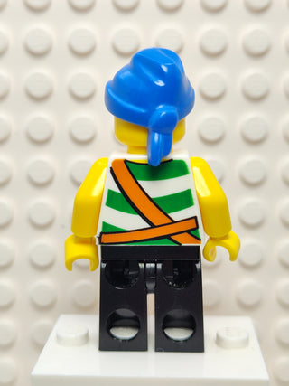 Pirate Green / White Stripes Black Legs, pi096 Minifigure LEGO®   