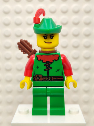 Forestwoman - Red, Green Hat, cas572 Minifigure LEGO®