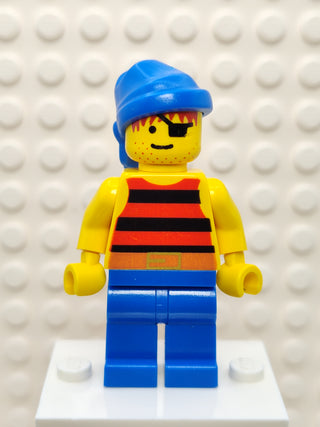 Pirate Red / Black Stripes Shirt and Blue Legs, pi028 Minifigure LEGO®
