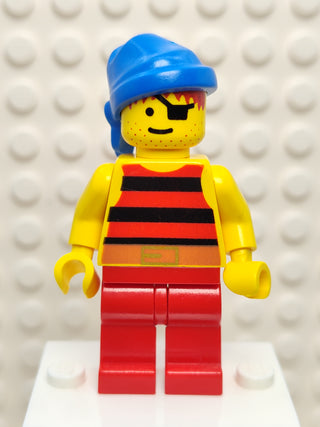 Pirate Red / Black Stripes Shirt and Red Legs, pi030 Minifigure LEGO®