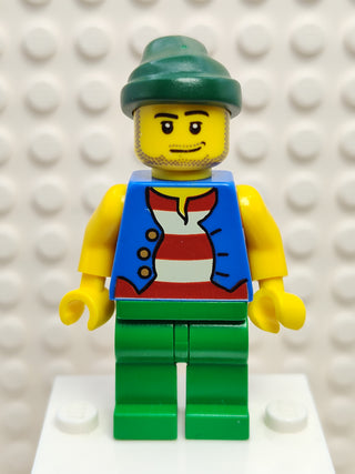 Pirate Blue Vest and Green Legs, pi108 Minifigure LEGO®   