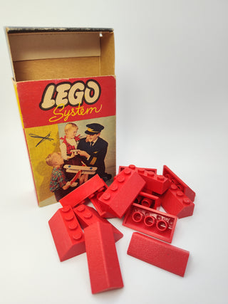 Set 280-1, Sloping Roof Bricks, Red Building Kit LEGO®
