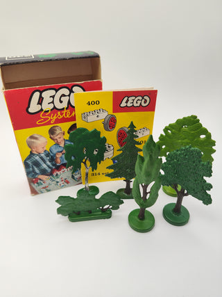 Set 230-2, Trees and Bushes Building Kit LEGO® Certified Pre-Owned with Box (6 pieces, Two boys and Girl)