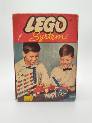 Set 280-1, Sloping Roof Bricks, Red Building Kit LEGO® Certified Pre-Owned with Box (Two Boys with Town)