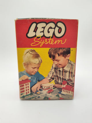 Set 282-1, 2 x 2 Sloping Roof Bricks, Red Building Kit LEGO® Certified Pre-Owned with Box (Boy and Girl with Town)