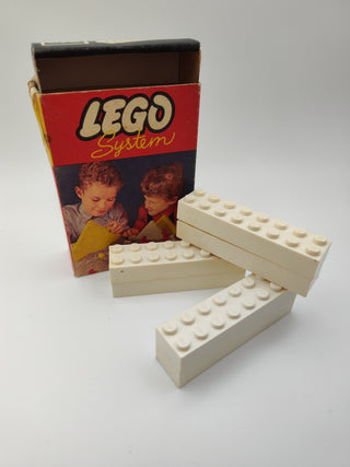 Set 215-2, 2 x 8 Bricks Building Kit LEGO® Certified Pre-Owned with Box (White Bricks, Boy and Girl)