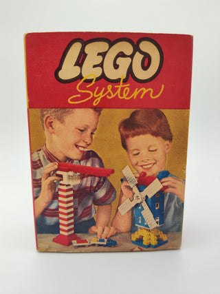 Set 280-1, Sloping Roof Bricks, Red Building Kit LEGO® Certified Pre-Owned with Box (Two Boys with Windmill)