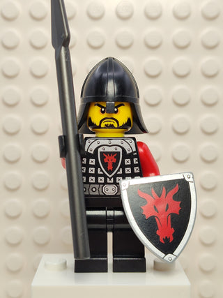 Dragon Knight Scale Mail with Dragon Shield and Shoulder Armor, cas525 Minifigure LEGO® With Spear and Shield