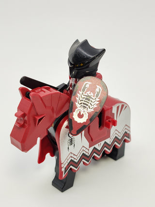 Knights Kingdom II, Shadow Knight Vladek, Dark Red Armor, cas270 Minifigure LEGO® With Sword, Shield, and Horse