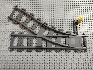 LEGO® Train Track, Switch Point Right, Dark Bluish Gray, Part# 53404 Part LEGO® With Yellow Switch