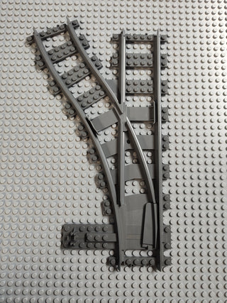 LEGO® Train Track, Switch Point Left, Dark Bluish Gray, Part# 53407 Part LEGO® Without Yellow Switch