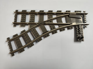 LEGO® 9v Train Track, Switch Point Left, Dark Gray, Part# 2861 Part LEGO® Without Yellow Switch