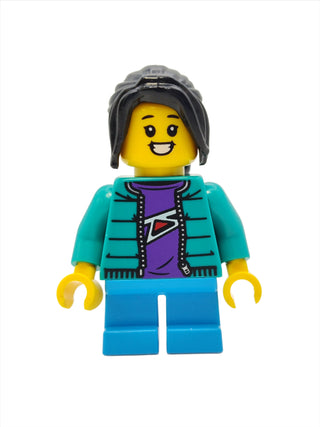 Girl Child - Dark Turquoise Jacket over Purple Shirt, hol276 Minifigure LEGO®