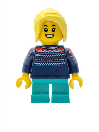 Girl - Dark Blue Knit Sweater, hol238 Minifigure LEGO®