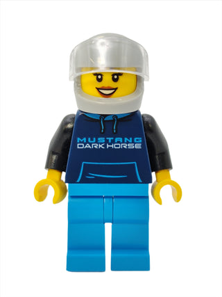 Ford Mustang Dark Horse Driver, sc114 Minifigure LEGO® Like New with Helmet