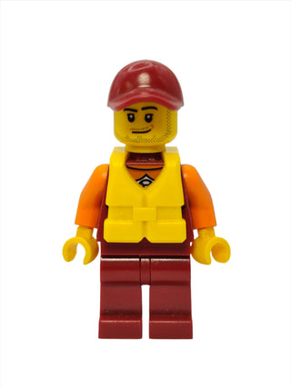 Lifeguard - Dark Red Cap and Life Jacket, cty0810 Minifigure LEGO®