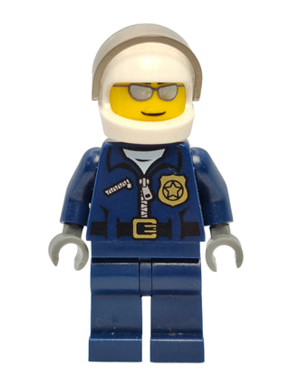 Police - City Motorcycle Officer with Silver Sunglasses, cty0449 Minifigure LEGO®