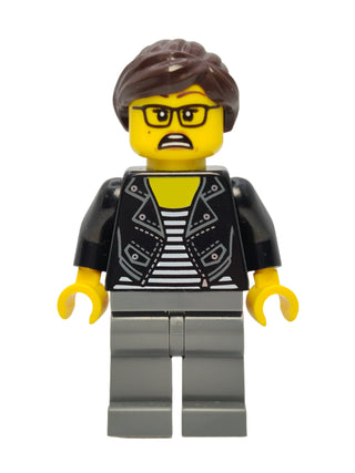 Female with Striped Black and White Shirt, twn391 Minifigure LEGO®