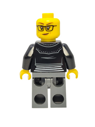 Female with Striped Black and White Shirt, twn391 Minifigure LEGO®