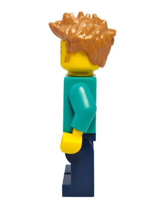 Male with Purple Shirt and Dark Turquoise Jacket, twn390 Minifigure LEGO®