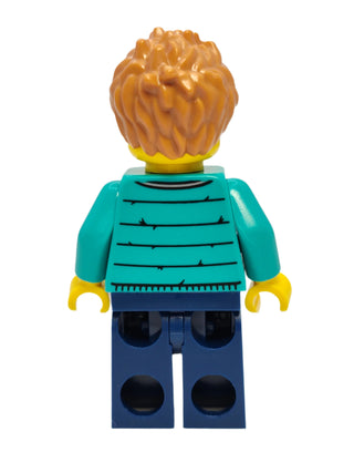 Male with Purple Shirt and Dark Turquoise Jacket, twn390 Minifigure LEGO®