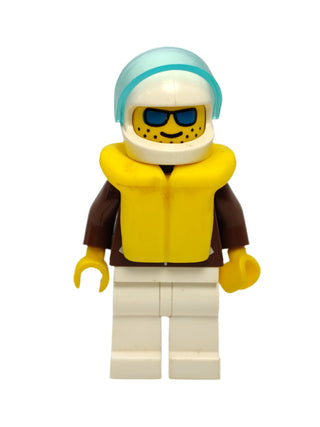 Jacket Brown - White Helmet and Life Jacket, jbr011 Minifigure LEGO®