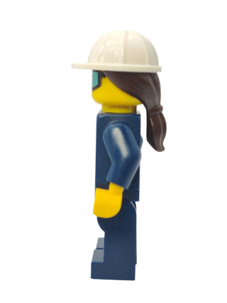 Ground Crew Technician - Dark Blue Jumpsuit and Helmet with Ponytail Hair, cty1060 Minifigure LEGO®