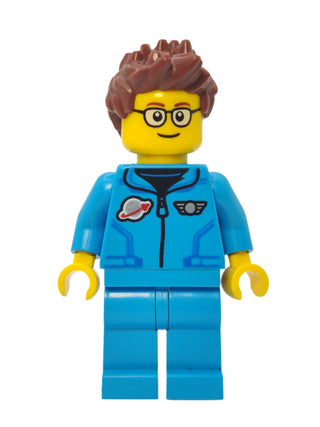 Lunar Research Astronaut - Dark Azure Jumpsuit with Reddish Brown Spiked Hair, cty1427 Minifigure LEGO®