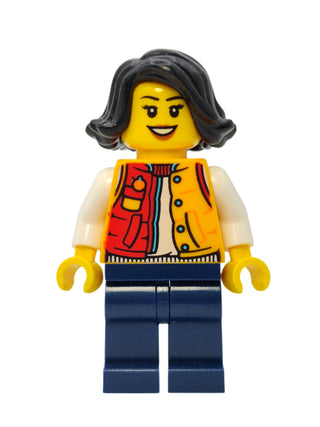 Lunar New Year Parade Spectator Female- Red and Bright Light Orange Jacket, hol307 Minifigure LEGO®