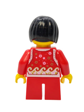 Girl Child - Red Shirt with Bows and Flowers, hol222 Minifigure LEGO®