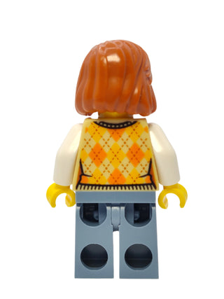 Lunar New Year Parade Spectator Female - Tan Knit Argyle Sweater Vest, hol311 Minifigure LEGO®