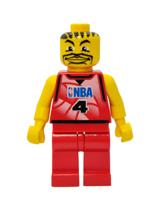 NBA Player - Number 4 with Red Non-Spring Legs, nba044a Minifigure LEGO®