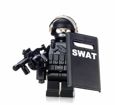 SWAT Riot Control Custom Minifigure – Atlanta Brick Co