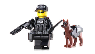 SWAT Police Officer K9 Unit Custom Minifigure Custom minifigure Battle Brick   