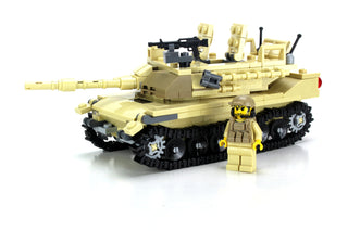 Tan M1 Abrams Main Battle Tank Building Kit Battle Brick