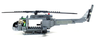 Army UH-1 Gunship Helicopter Building Kit Battle Brick